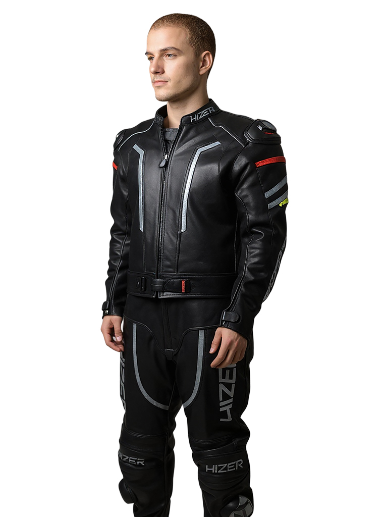 Комбинезон мотоциклетный (кожа) HIZER CE-1070 Gray (M)